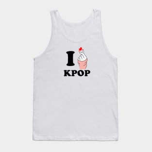 i love kpop finger heart black Tank Top